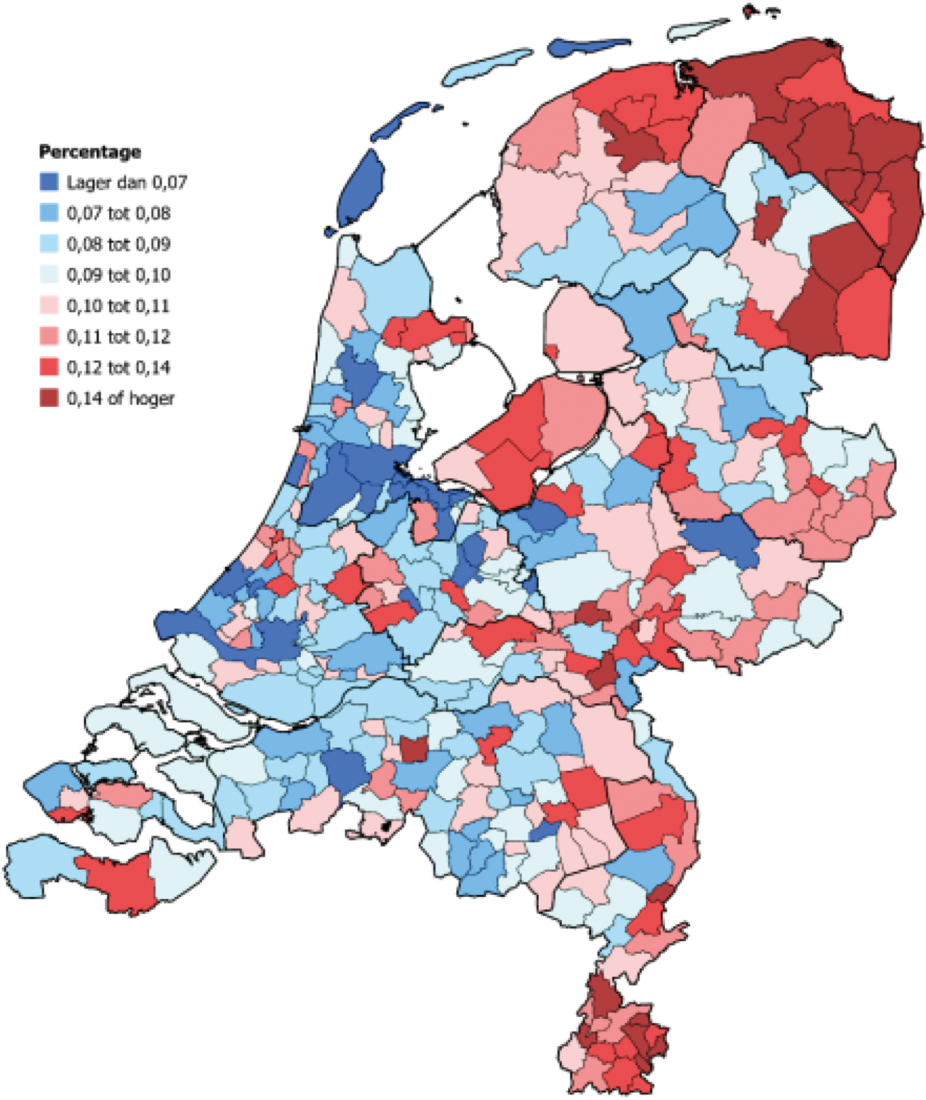 Kaart 1 ozb-tarief woningen 2025
