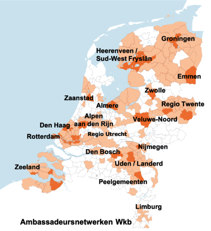 Figuur 1: Ambassadeursnetwerken kwaliteitsborging (stand 1-8-2021)