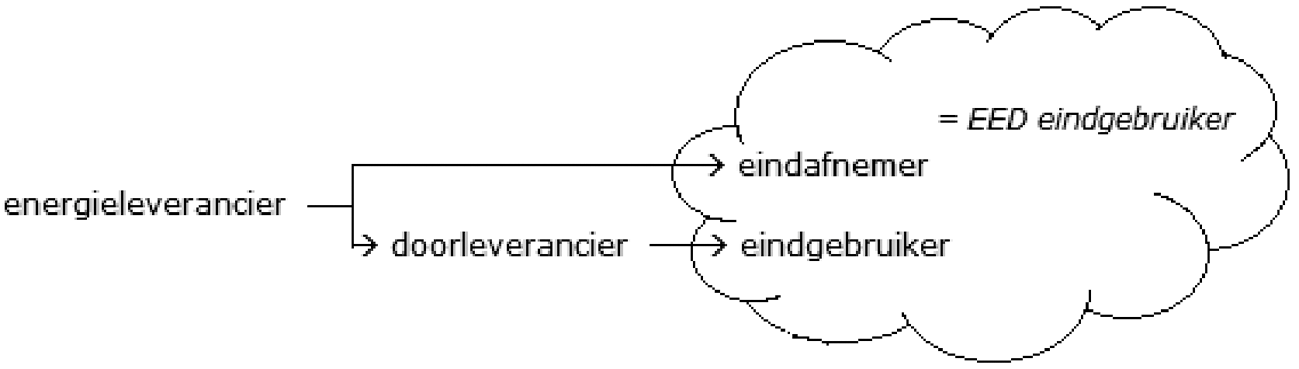 Figuur 1: de verschillende actoren in het Besluit factuur, verbruiks- en indicatief kostenoverzicht energie