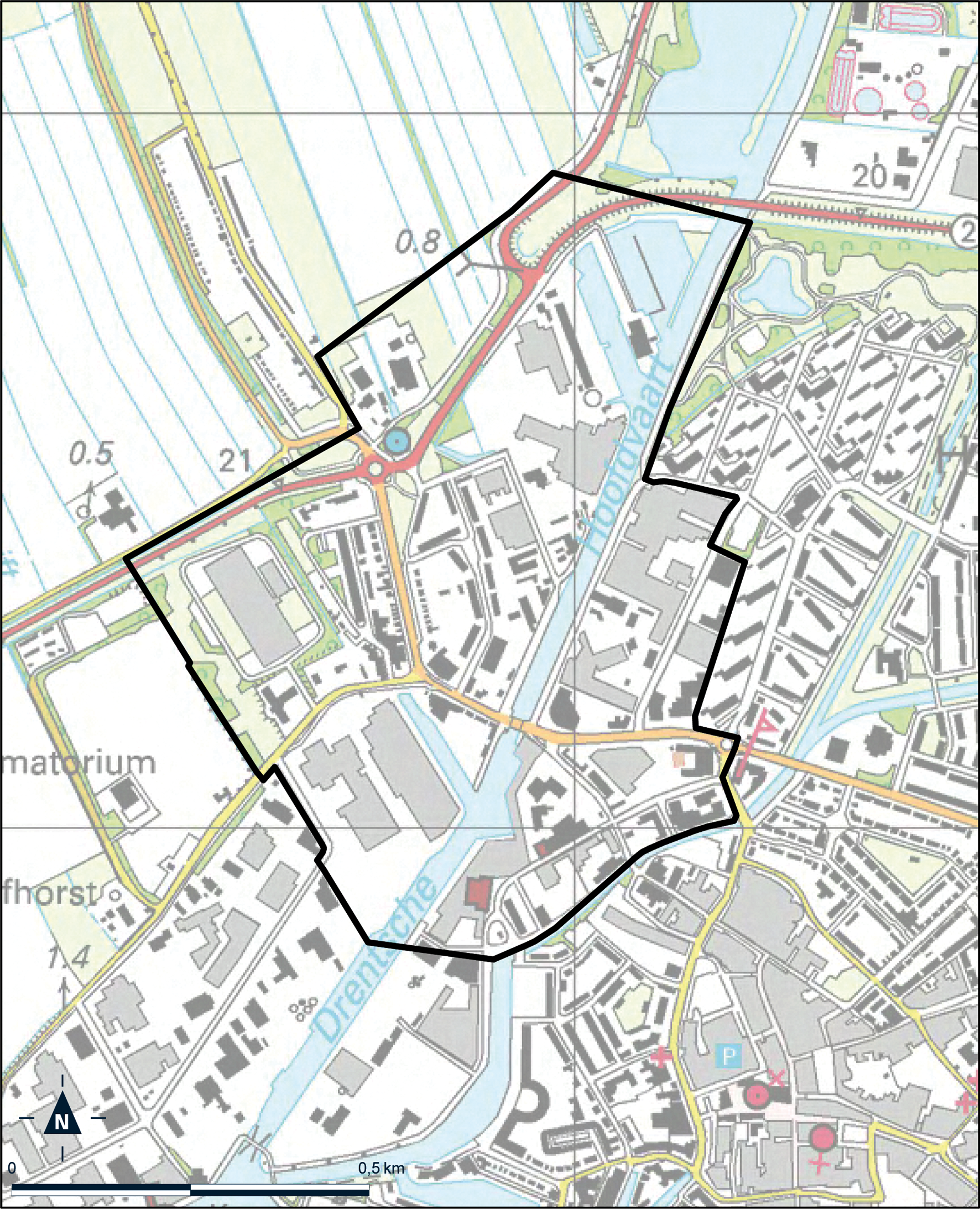 Kaart Meppel, Transformatiegebied Noordelijke Stadsentree Meppel