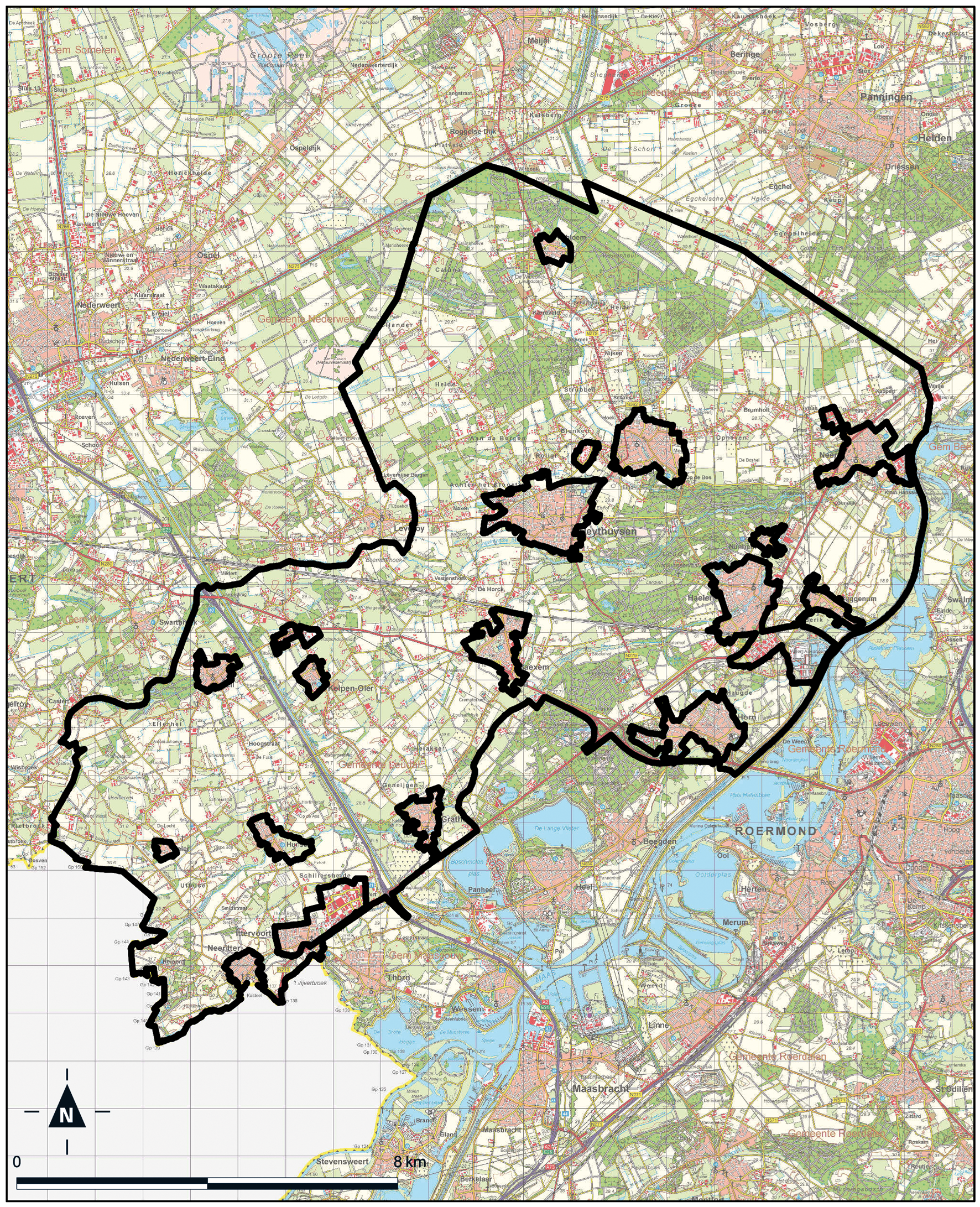 Kaart Leudal, Buitengebied