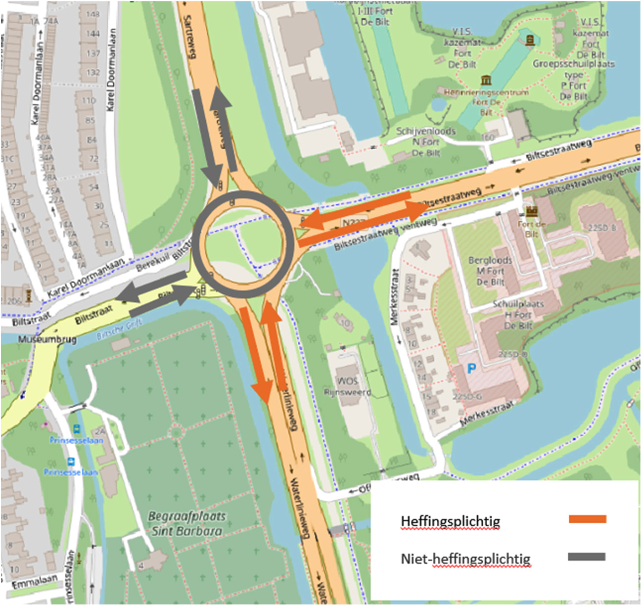 Afbeelding: Rotonde N237 de Berekuil bij de Waterlinieweg in de provincie Utrecht