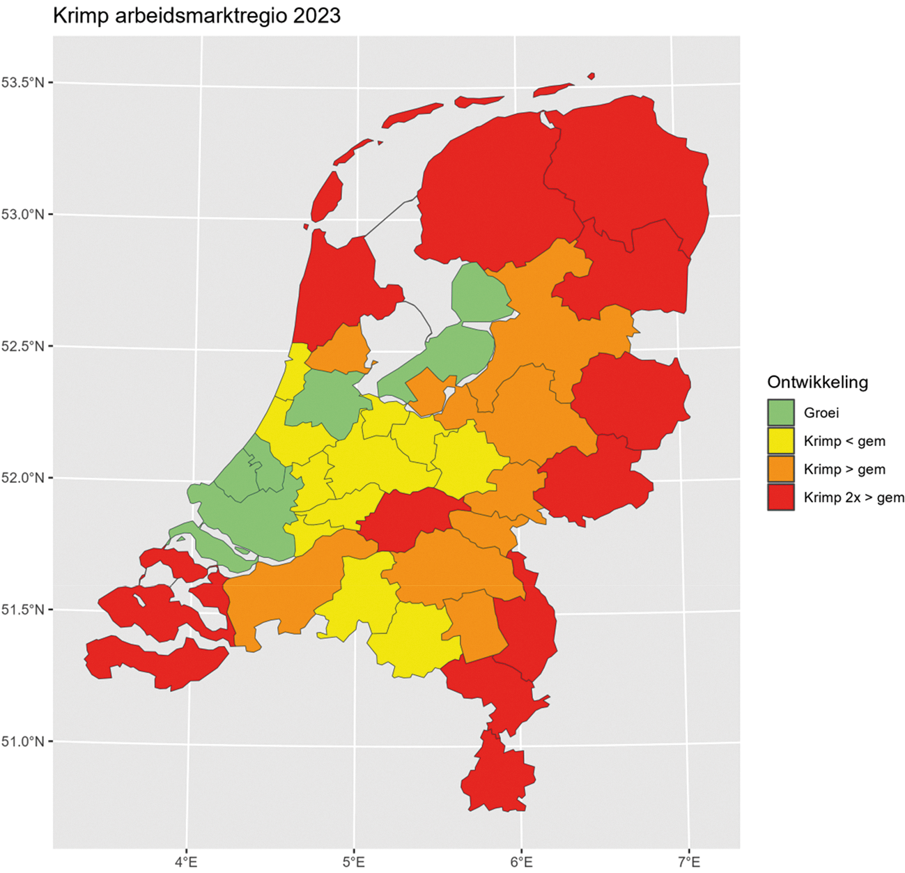 Figuur 1. Daling van het aantal mbo-studenten per arbeidsmarktregio
