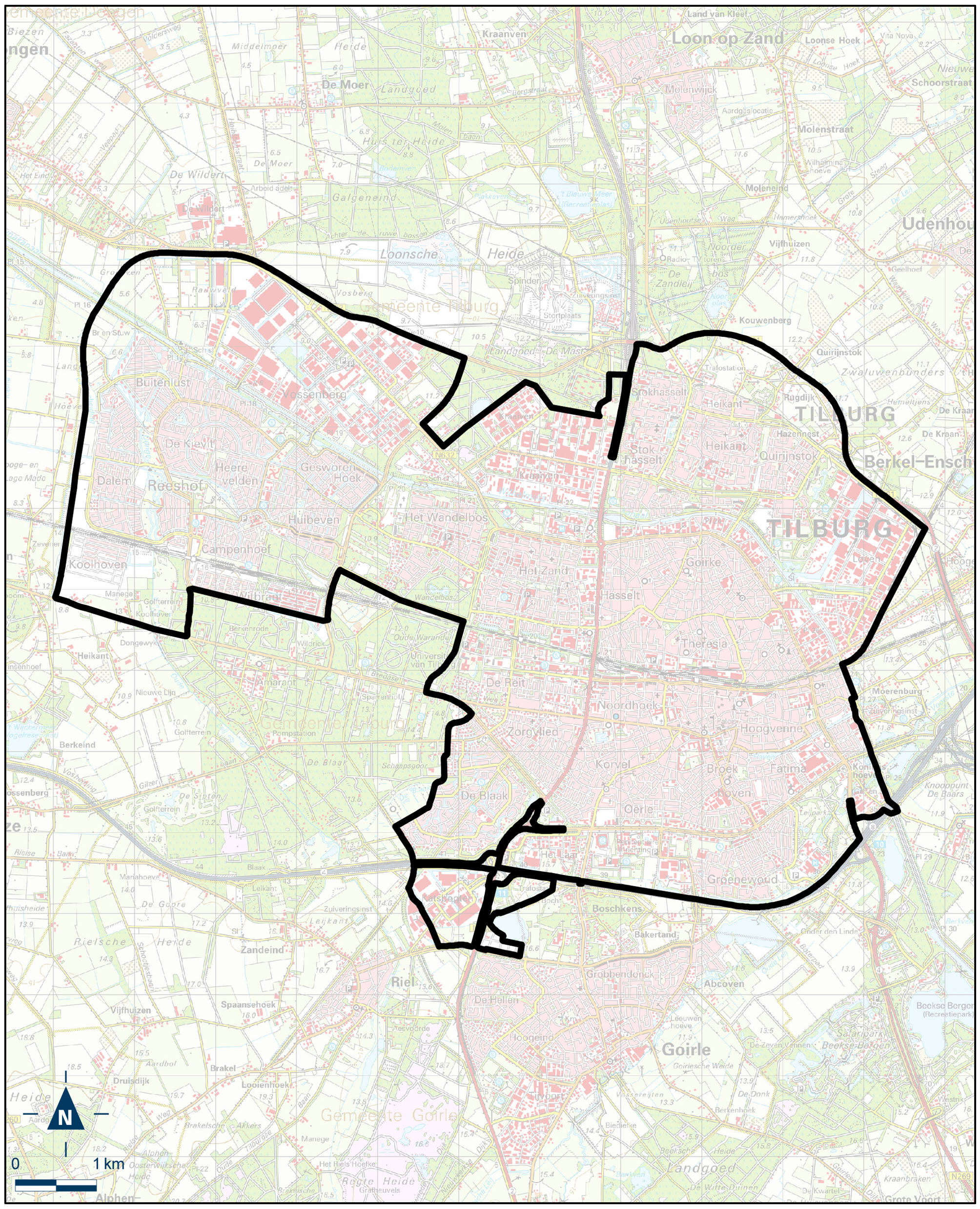 Kaart Arnhem – Oostelijk centrumgebied