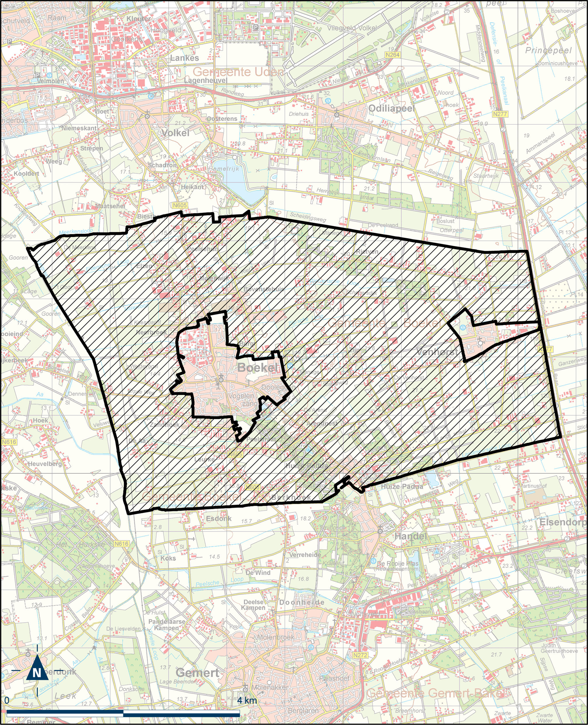 Kaart Boekel, Buitengebied Boekel