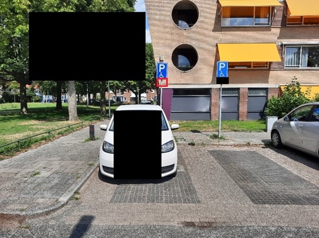 Situatieschets gehandicaptenparkeerplaats Johan van Oldenbarneveltlaan