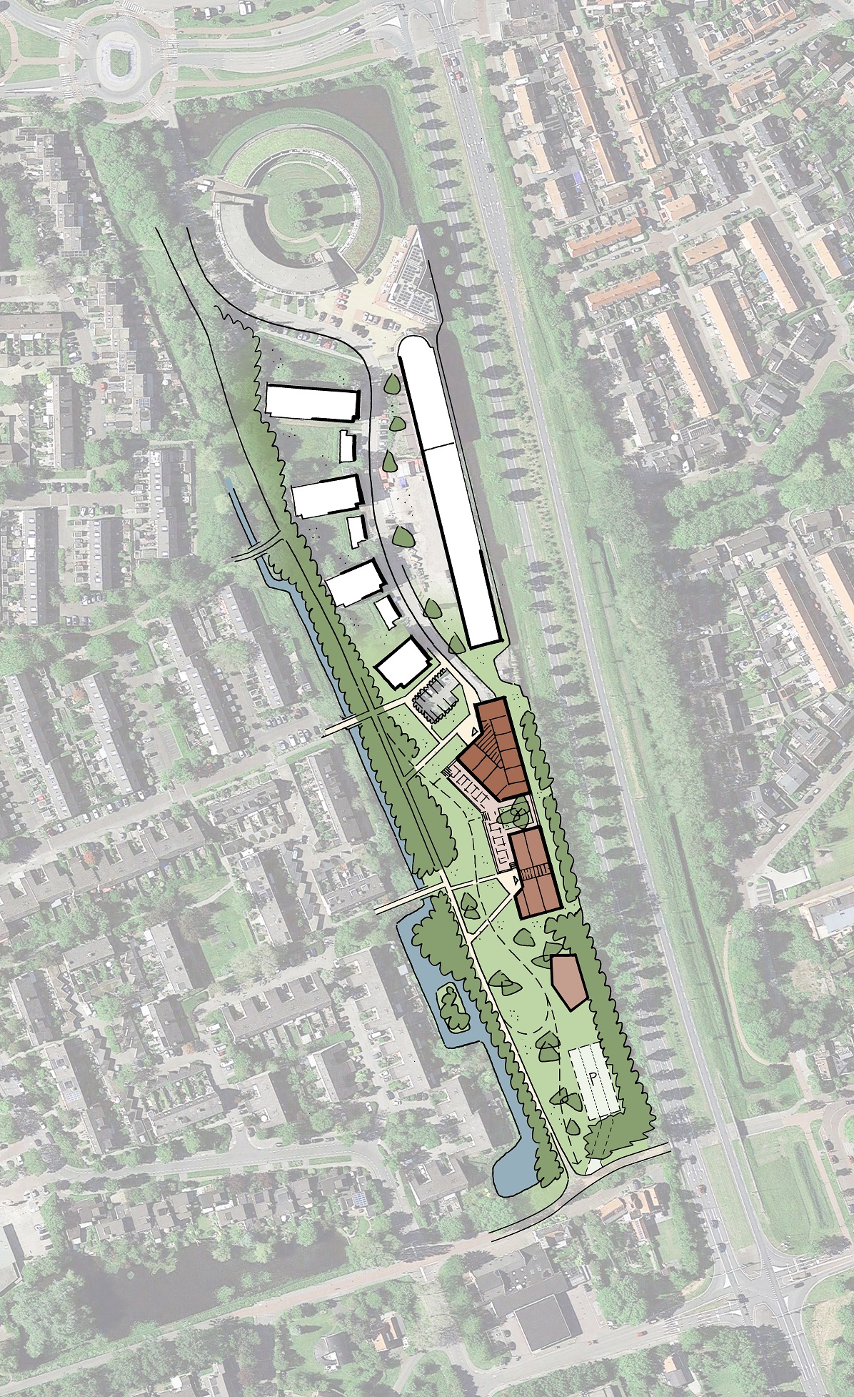 Een nieuw woongebouw maakt adres aan de groene parkruimte