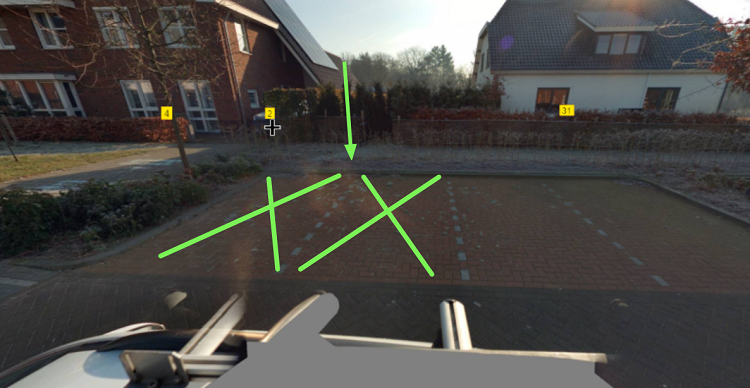 Situatieschets plek e-laadpalen Rutger Loenenweg 2 in Austerlitz