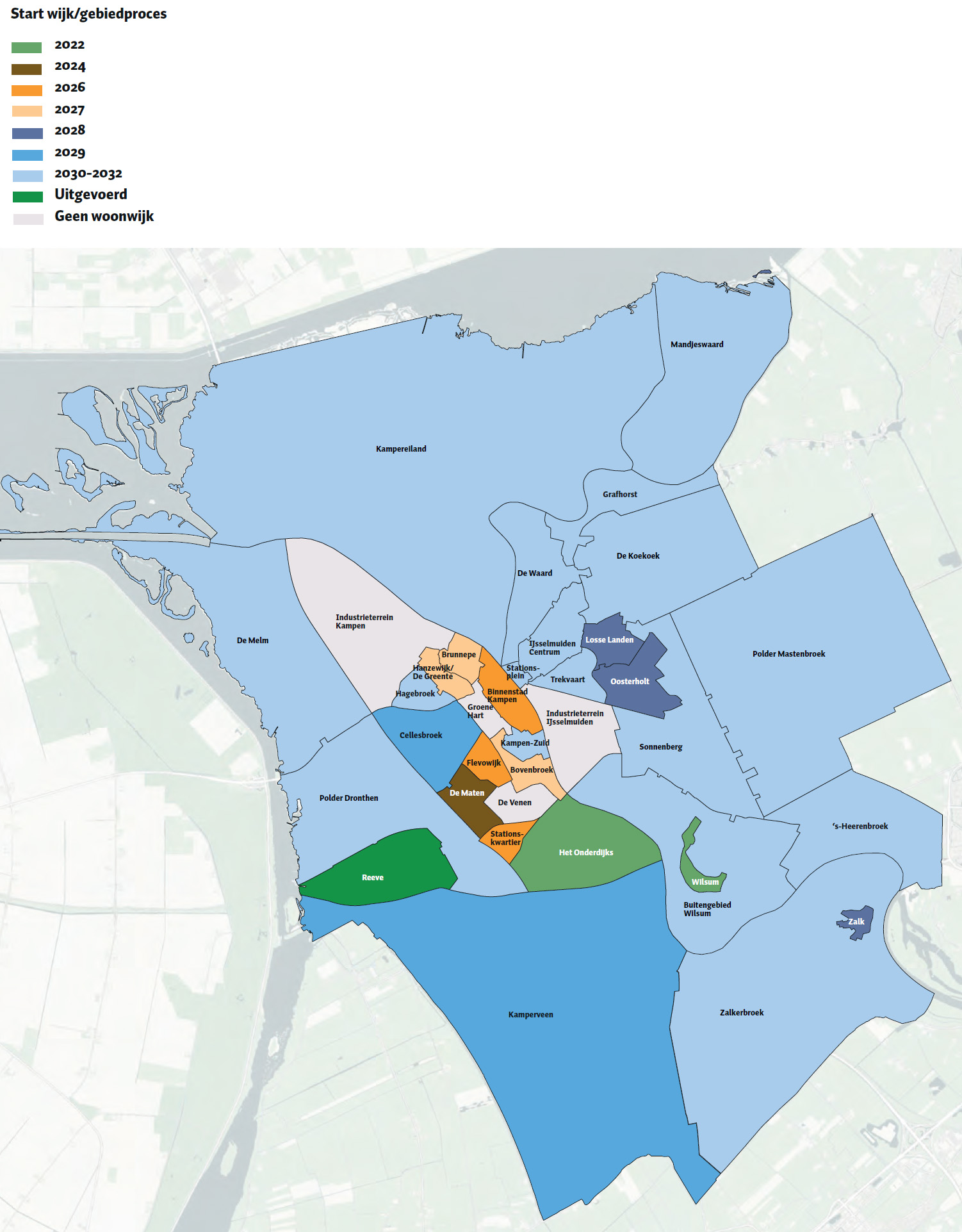 Wanneer-kaart met beoogde startperiode gebiedsproces per gebied