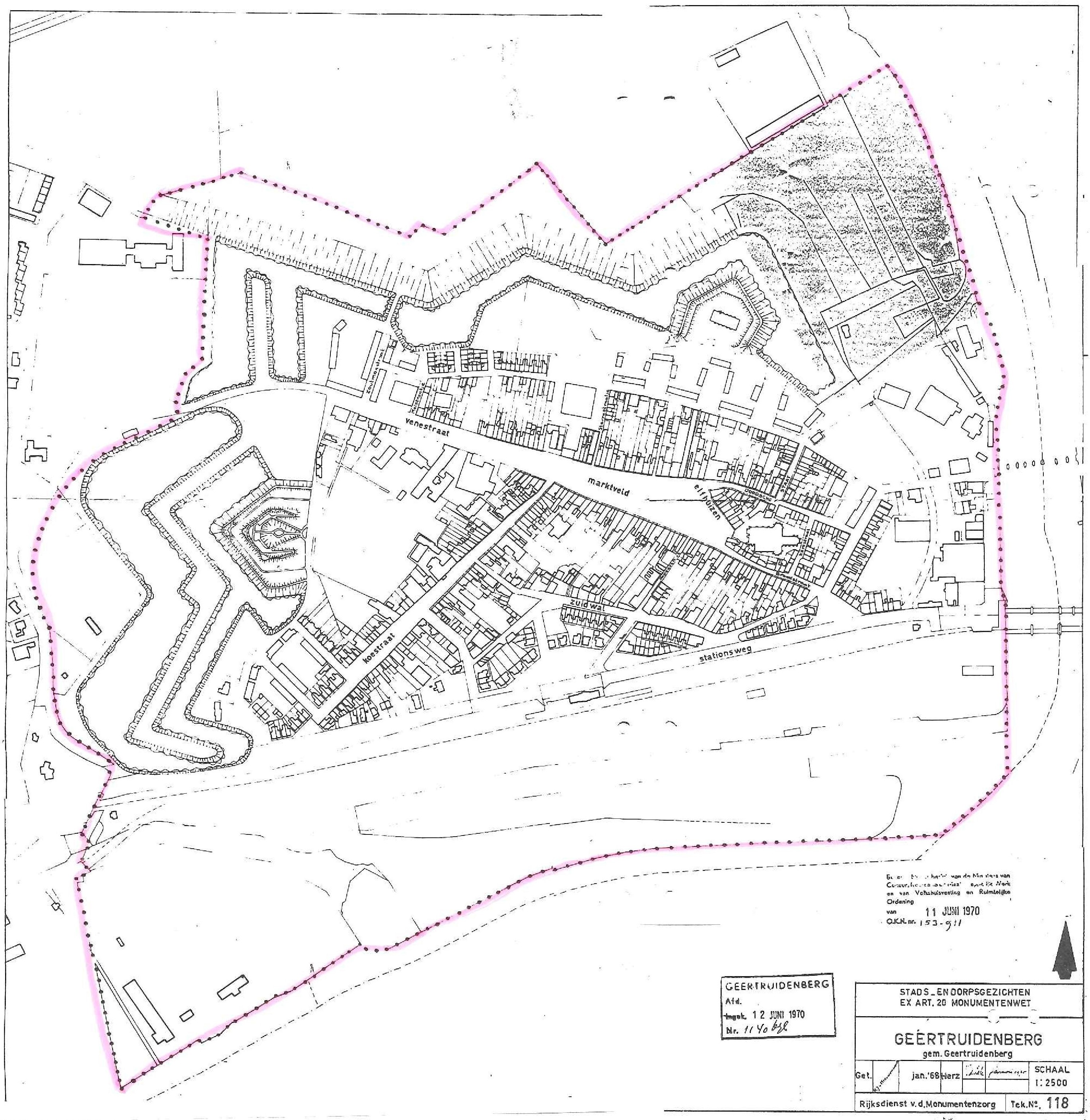 oude kaart van centrum Geertruidenberg