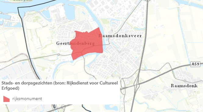 kaart met zonering beschermd stadsgezicht centrum Geertruidenberg