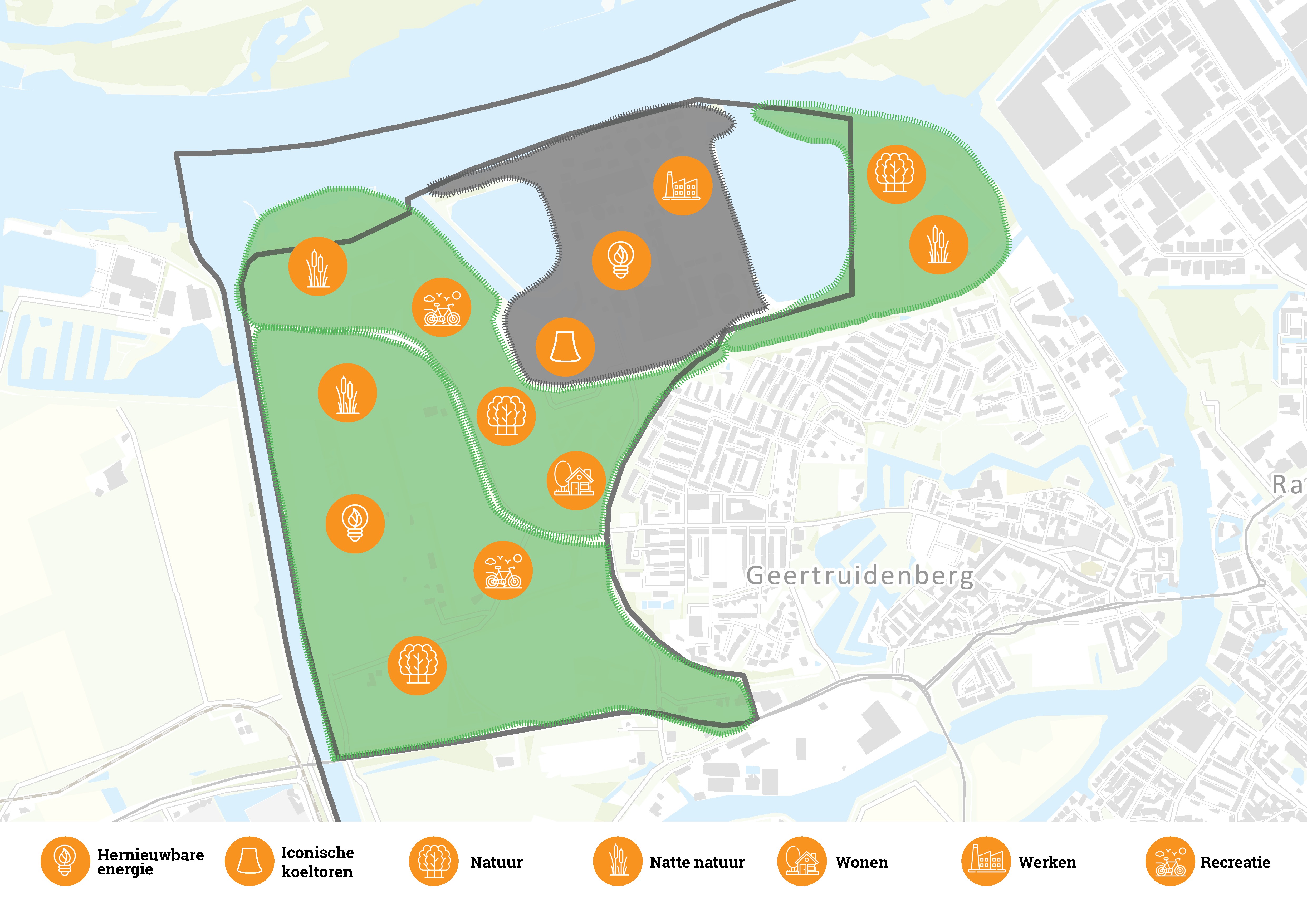 Kaart met zones met verschillende accenten in het Amergebied