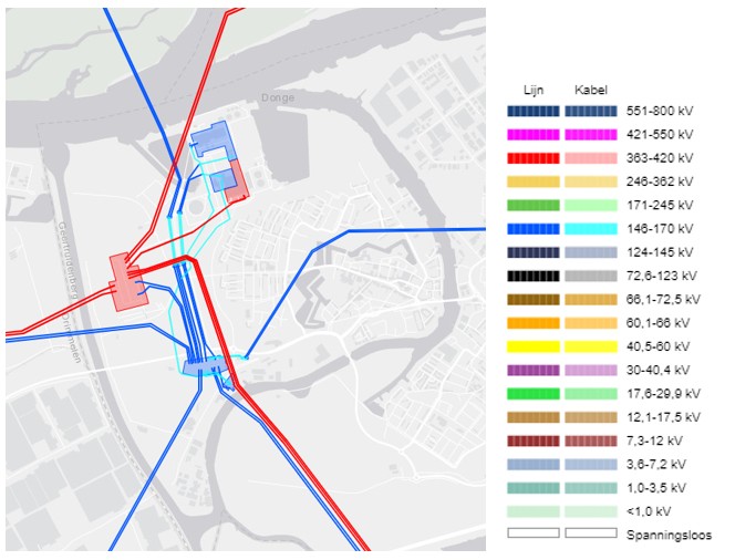 afbeelding met informatie over het hoogspanningsnet