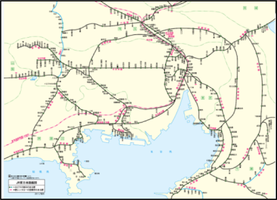 Figuur 66: Spoorlijnen in de metropool Tokyo
