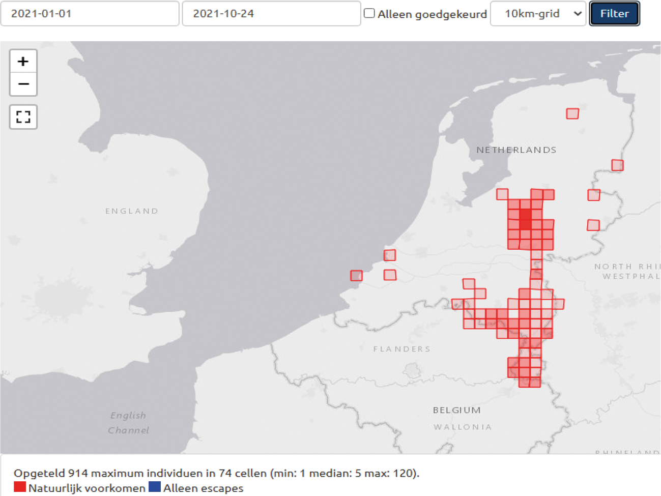 Afbeelding 1: waarnemingen van wilde zwijnen (bron: waarnemingen.nl)