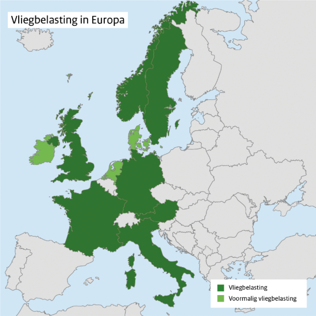 Figuur 2: Vliegbelasting in Europa