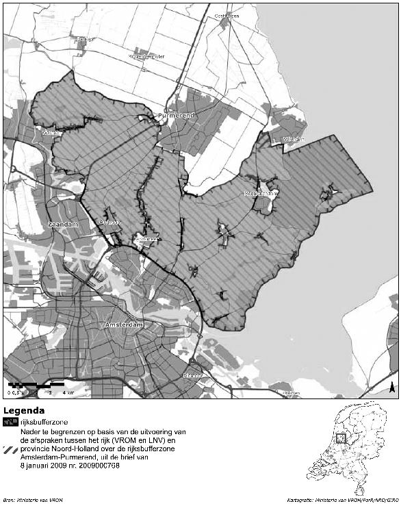 Kaart 1c: rijksbufferzone Amsterdam –
              Purmerend