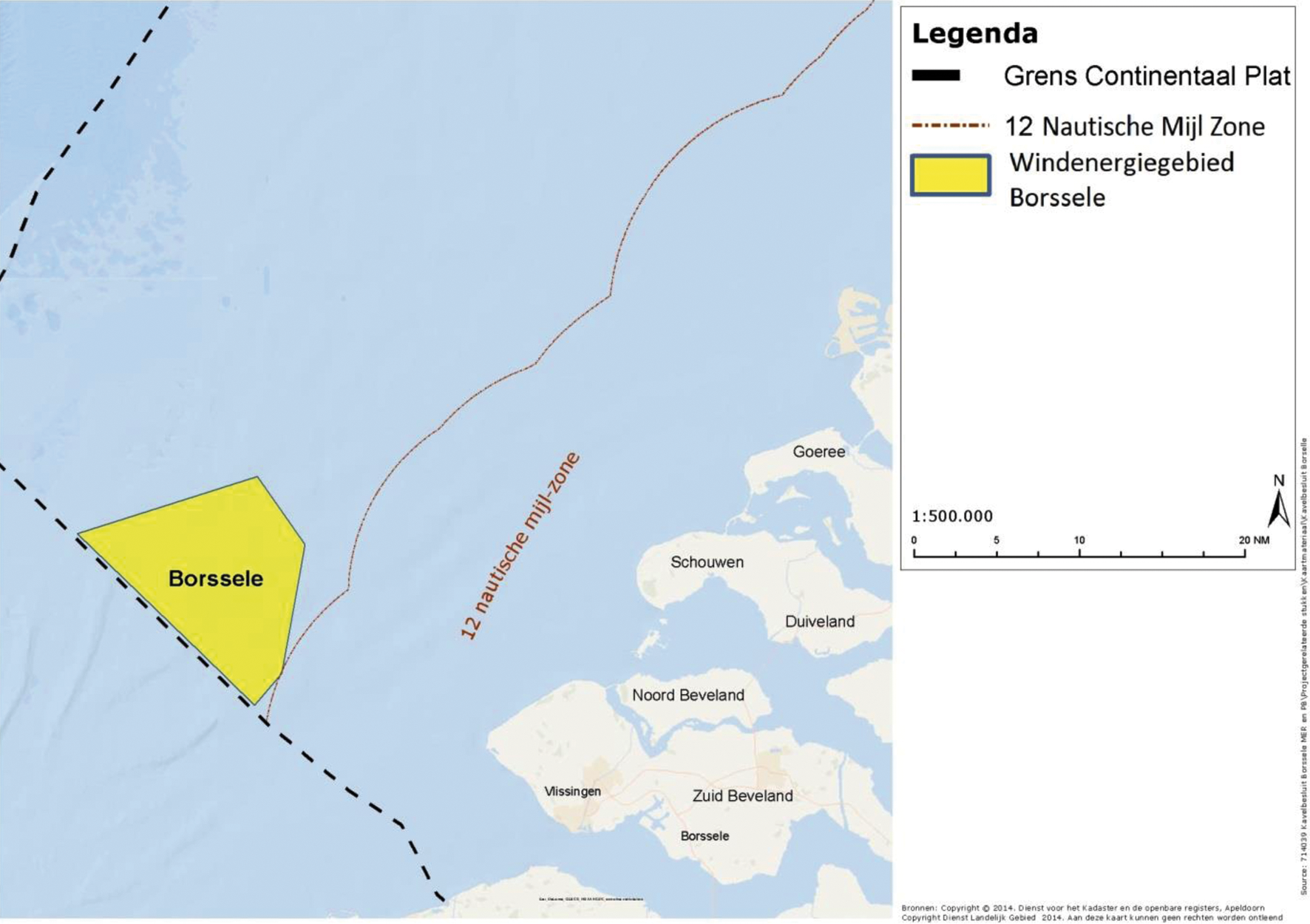 Figuur 1 Ligging van windenergiegebied Borssele