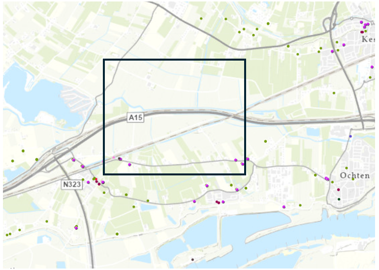 Afbeelding 5.15 Kaart historisch landschap, historische stedenbouw en archeologie provincie Gelderland