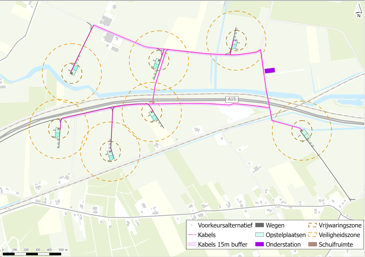 Algehele weergave windpark