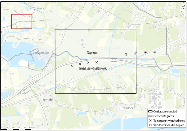 Afbeelding 5.1 Onderzoeksgebied Natuurtoets