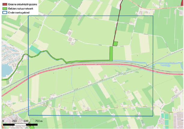 Afbeelding 5.4 Ligging GNN en GO ten opzichte van onderzoeksgebied