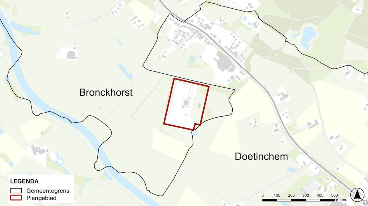 Locatie van het project ten opzichte van de gemeentegrenzen.