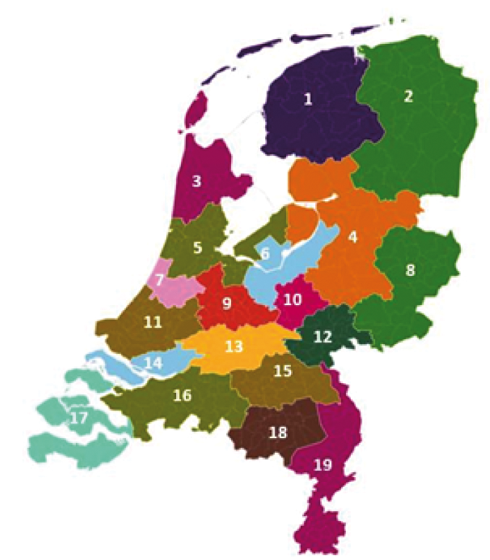 Figuur 1 – De vastgestelde woningmarktregio’s