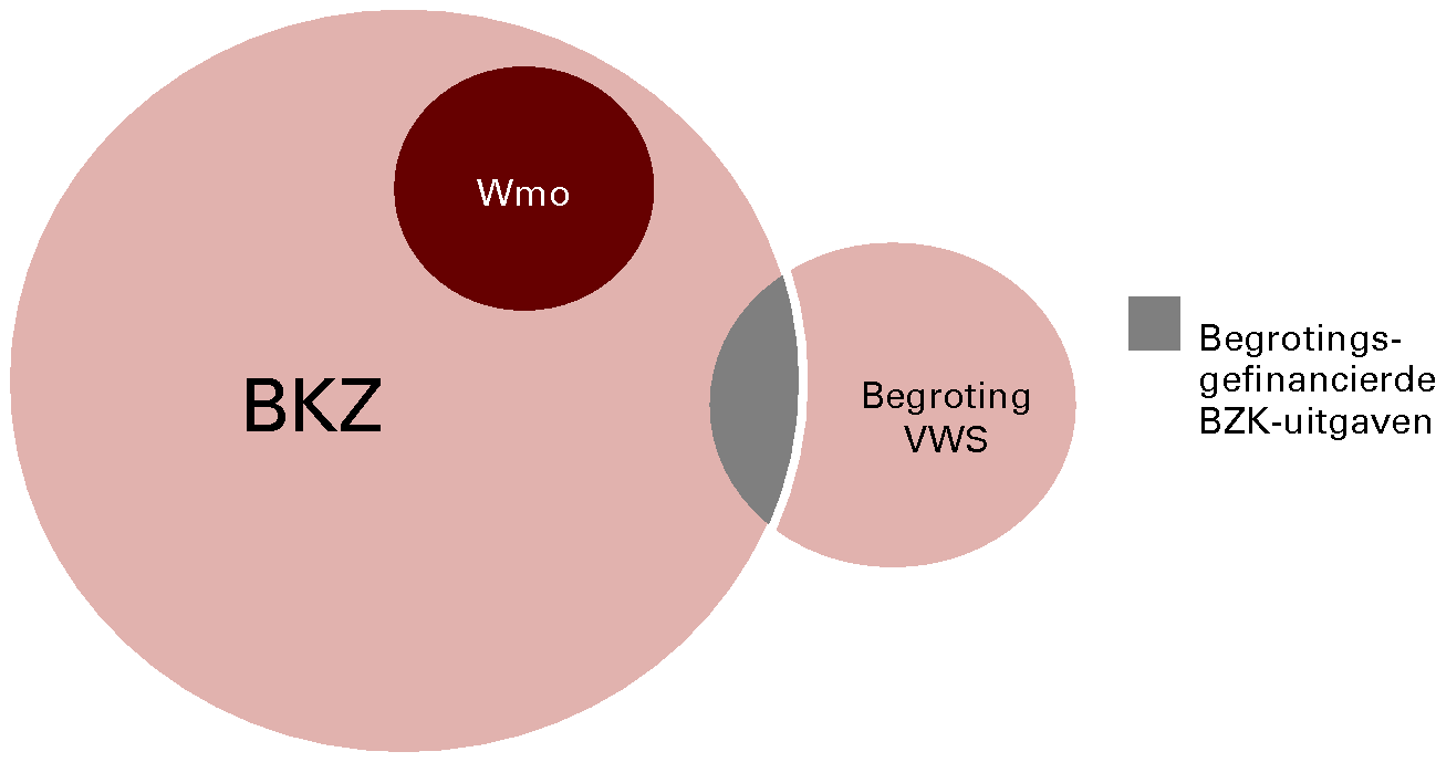 Overzicht 2: Onderscheid tussen Budgettair Kader Zorg (BKZ) en VWS-begroting