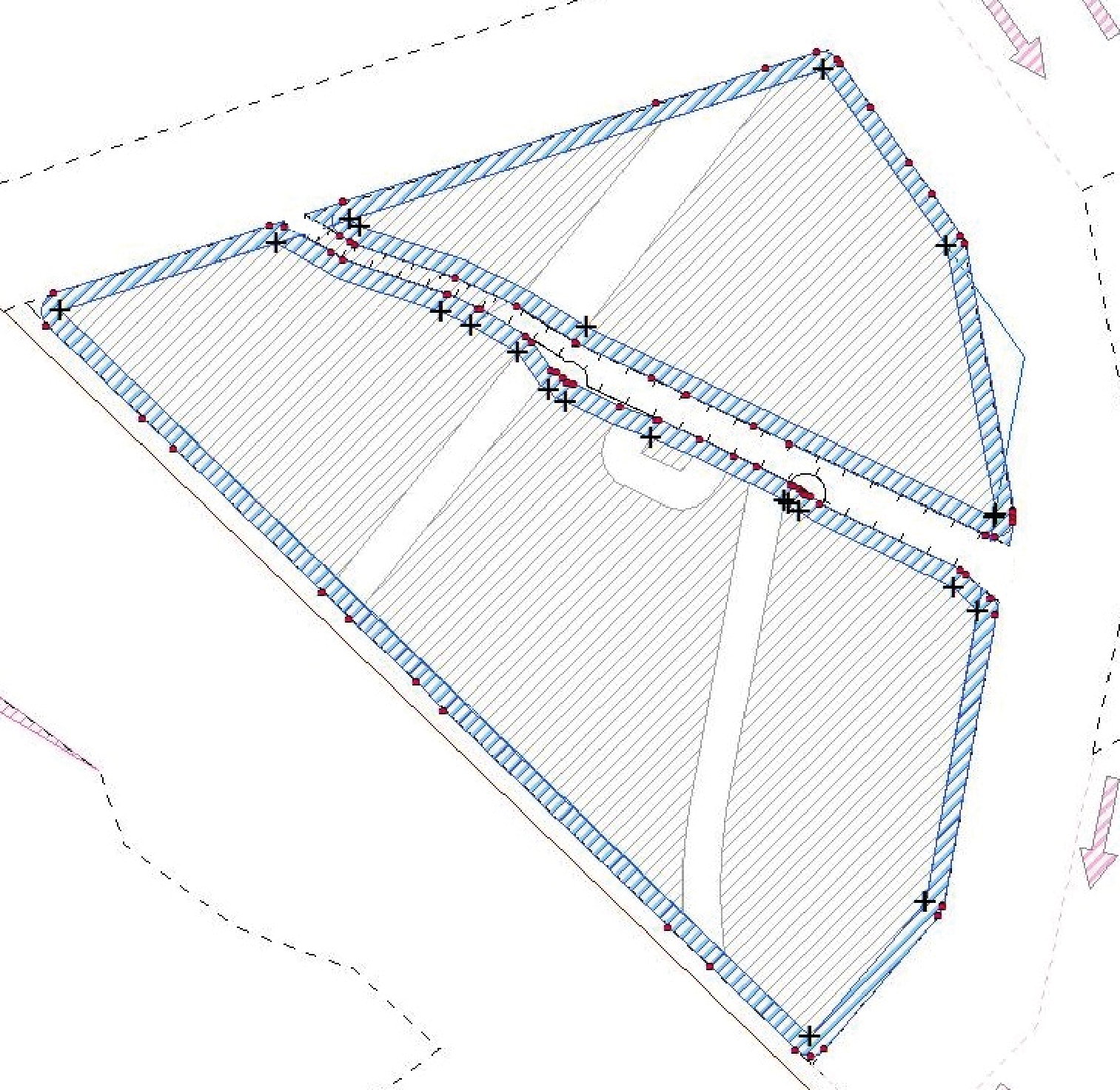 Kaart 2: veiligheidszone (noordzijde en zuidzijde)