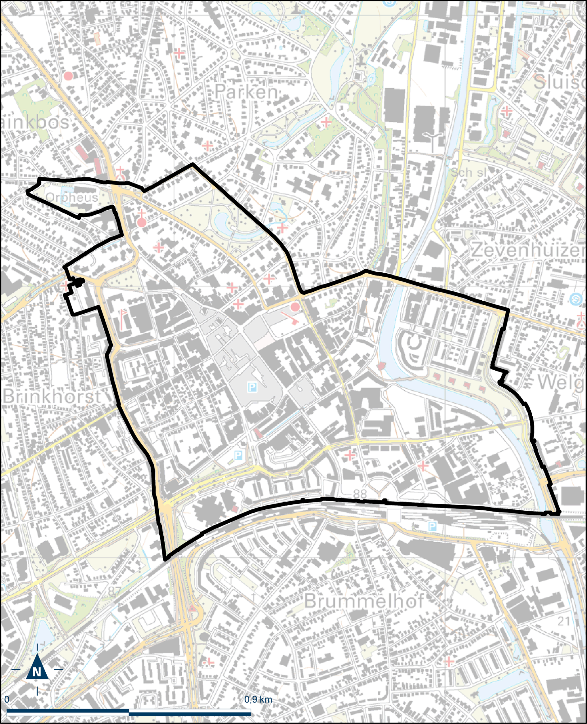 Kaart Apeldoorn, Binnenstad Apeldoorn