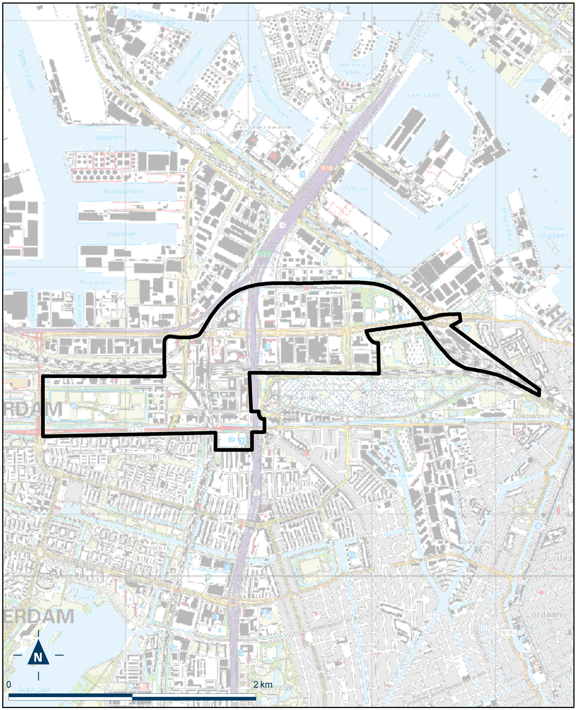Kaart Amsterdam, Haven-stad
