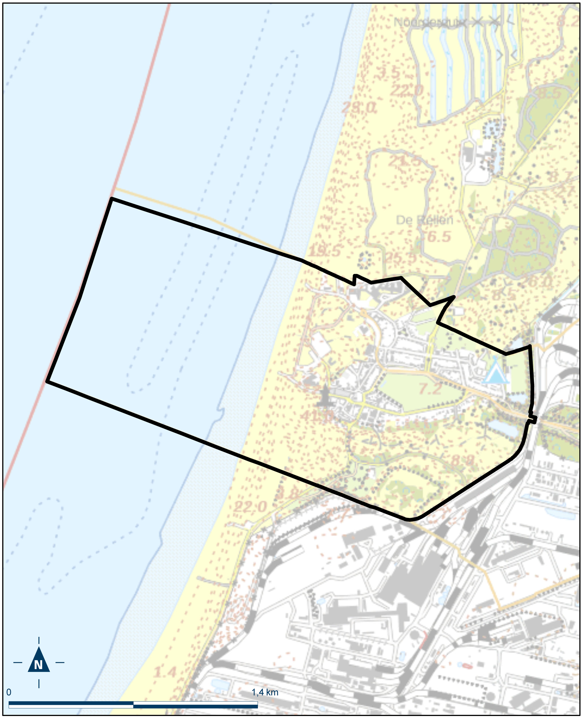 Kaart Beverwijk, Dorp Wijk aan Zee