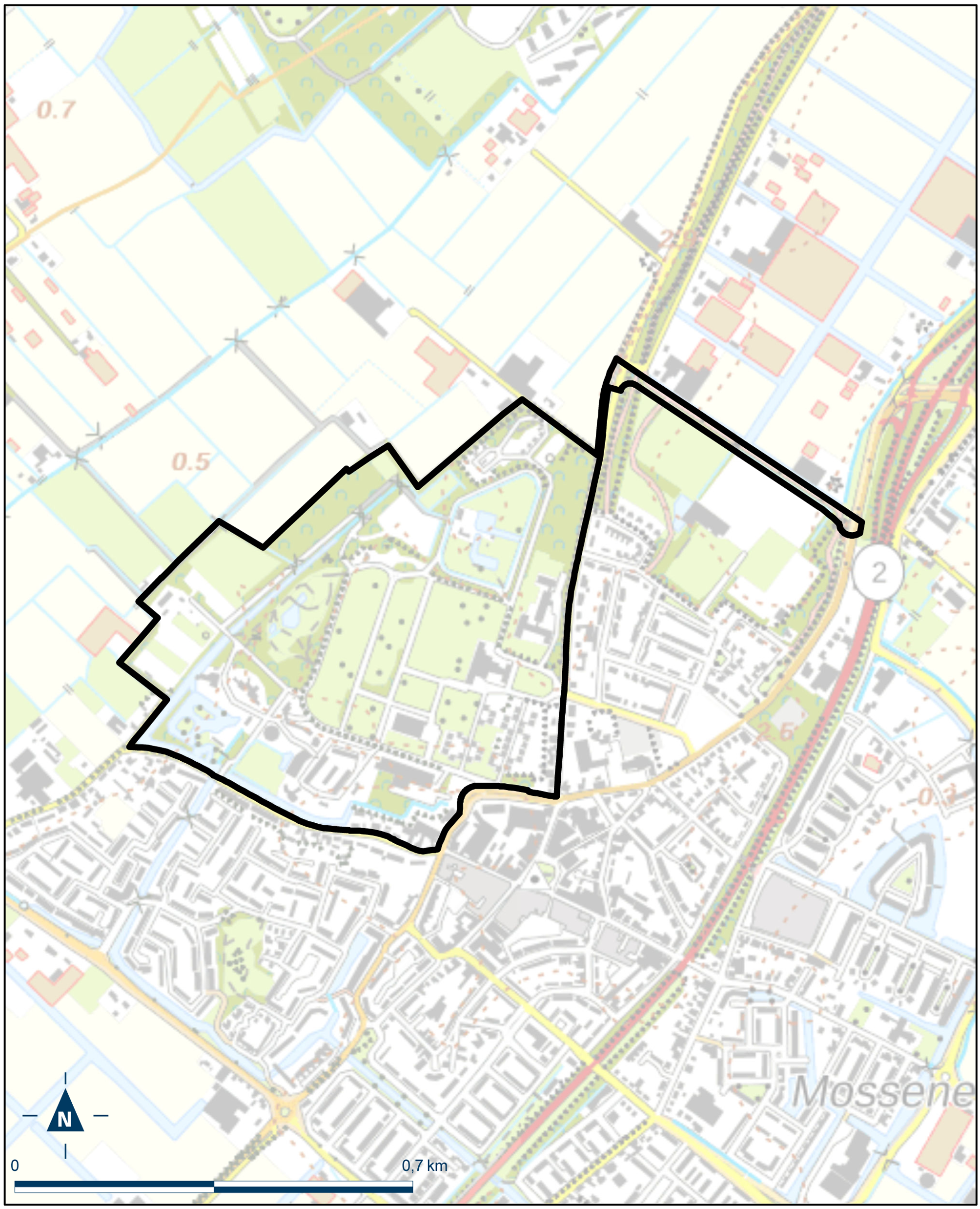 Kaart Noordwijkerhout, Bavo-terrein