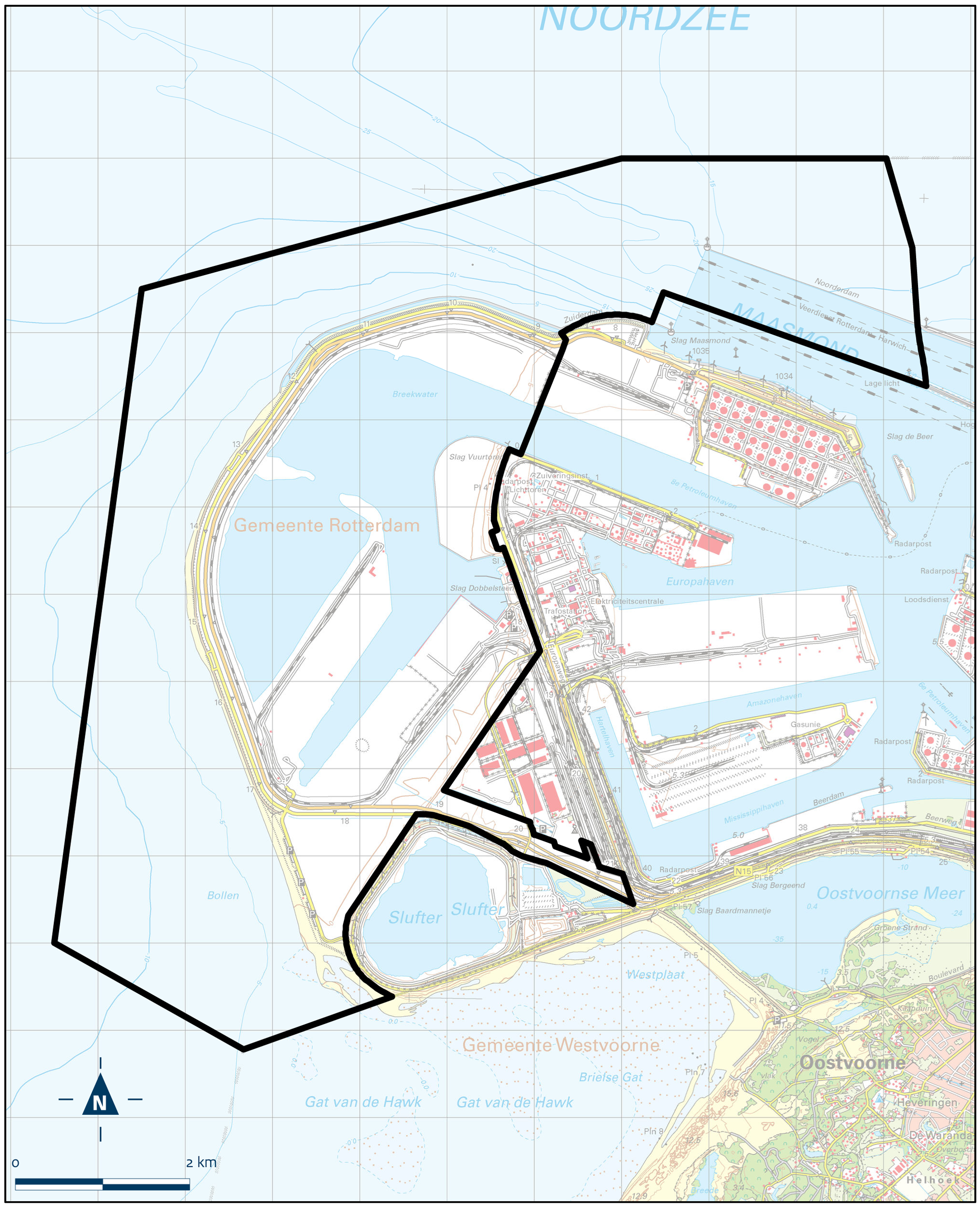 Kaart Rotterdam, Maasvlakte 2