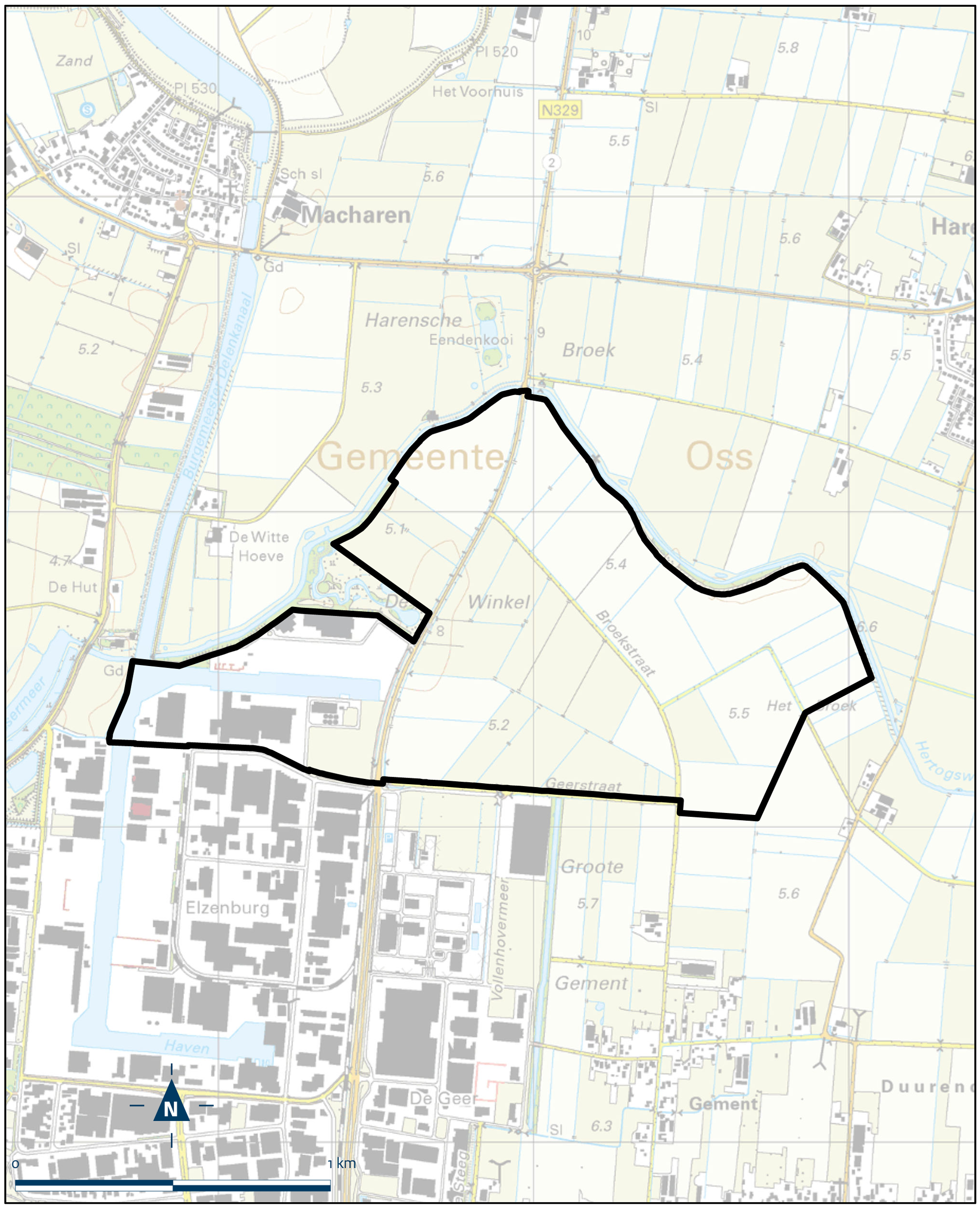 Kaart Oss, Windpark Elzenburg-De Geer