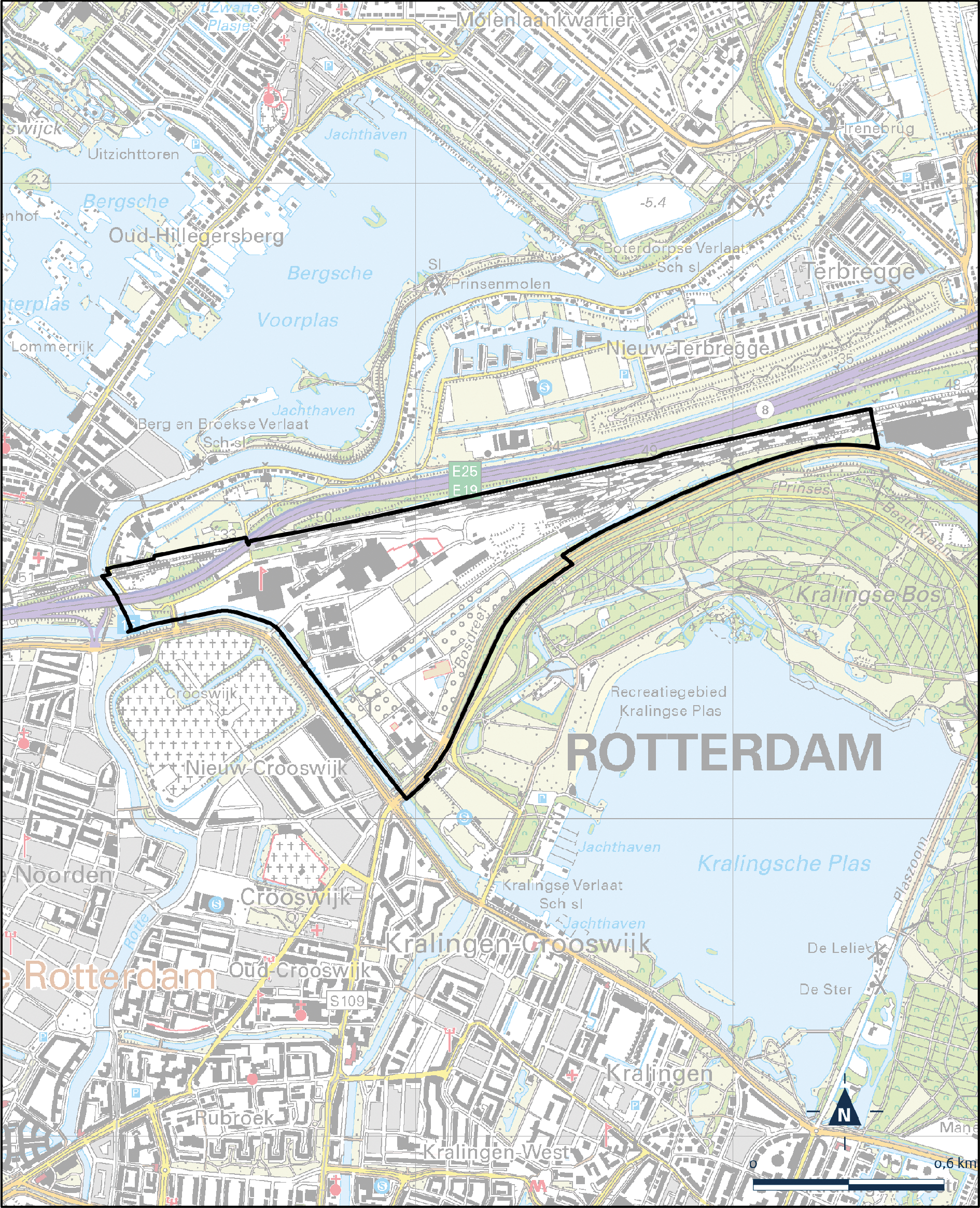 Kaart Rotterdam, Boezembocht-Veilingterrein