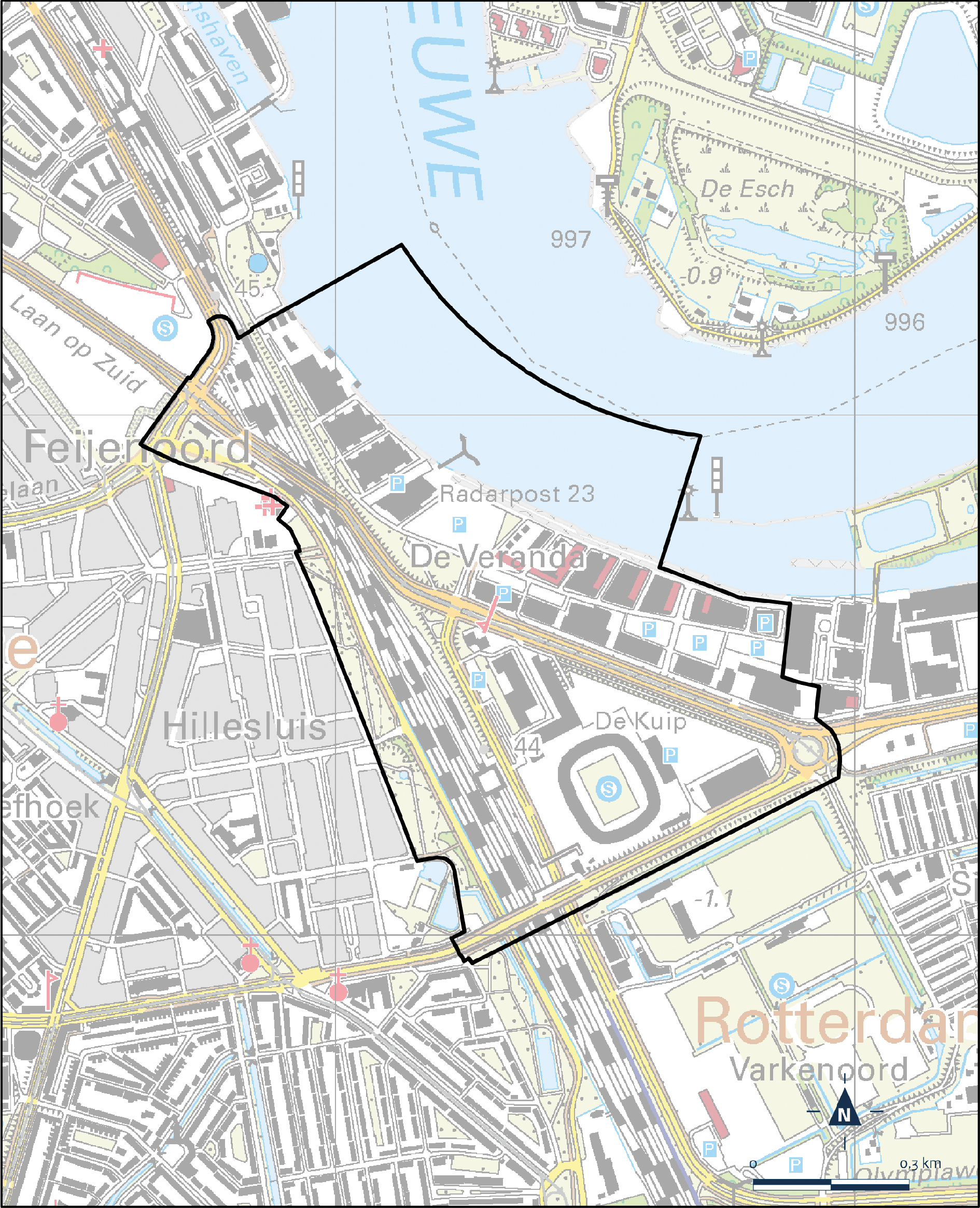 Kaart Rotterdam, Gebiedsontwikkeling Feyenoord City