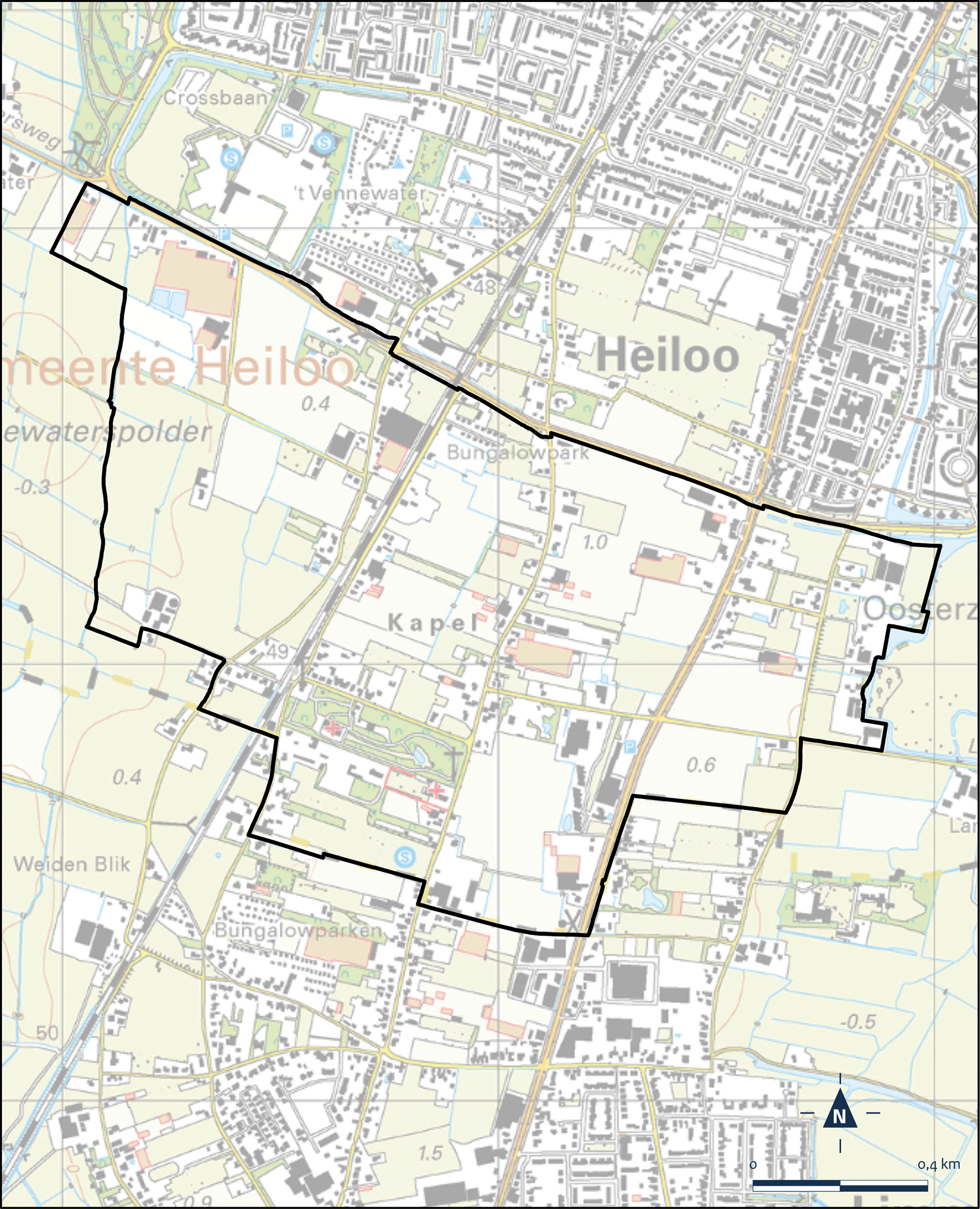 Kaart Heiloo, Zandzoom