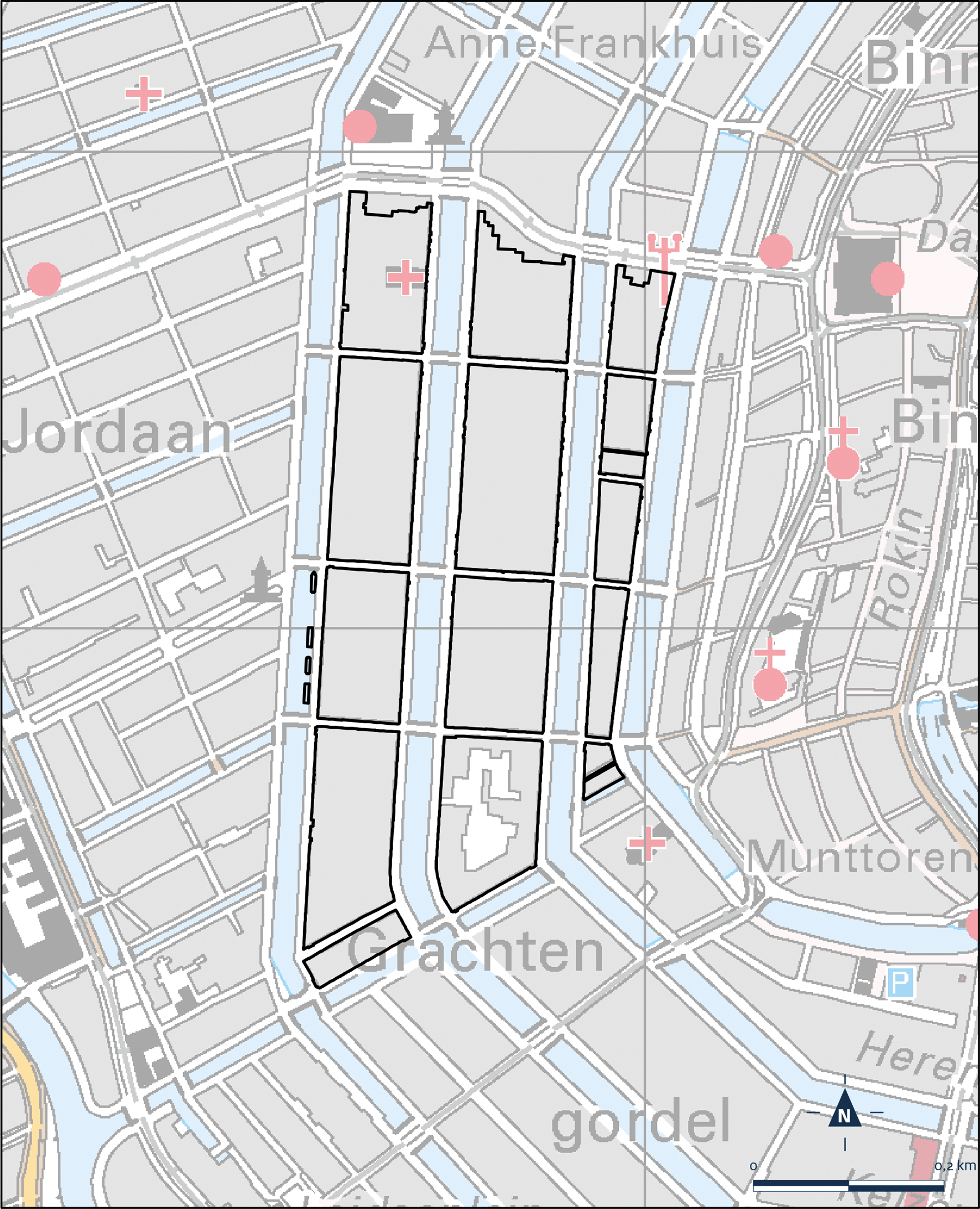 Kaart Amsterdam, 9 straatjes