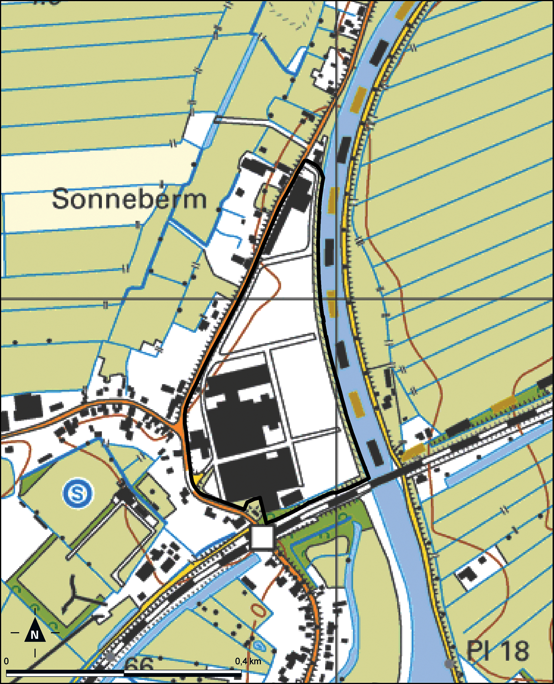 Kaart Giessenlanden, Bedrijventerrein Betonson