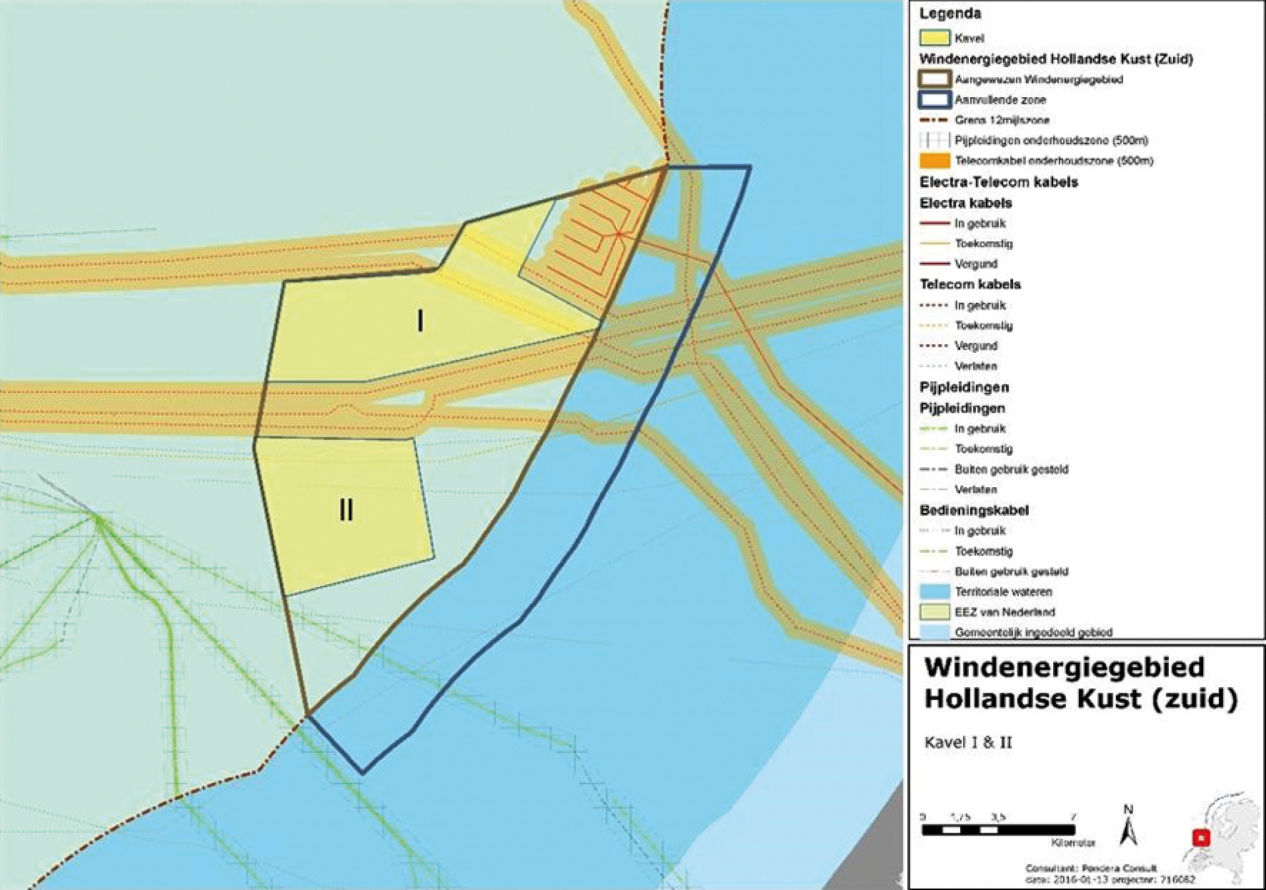 Figuur 5 Schematisch overzicht kabels- en leidingen in het gebied Hollandse Kust (zuid)