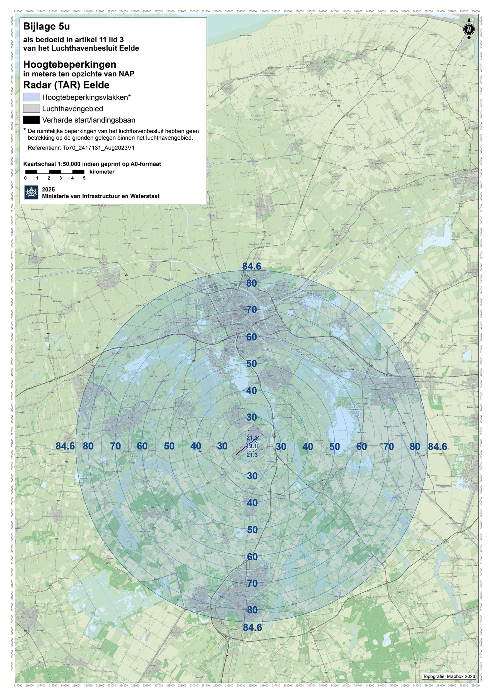 Bijlage 5u als bedoeld in artikel 11, derde lid, van het Luchthavenbesluit Eelde