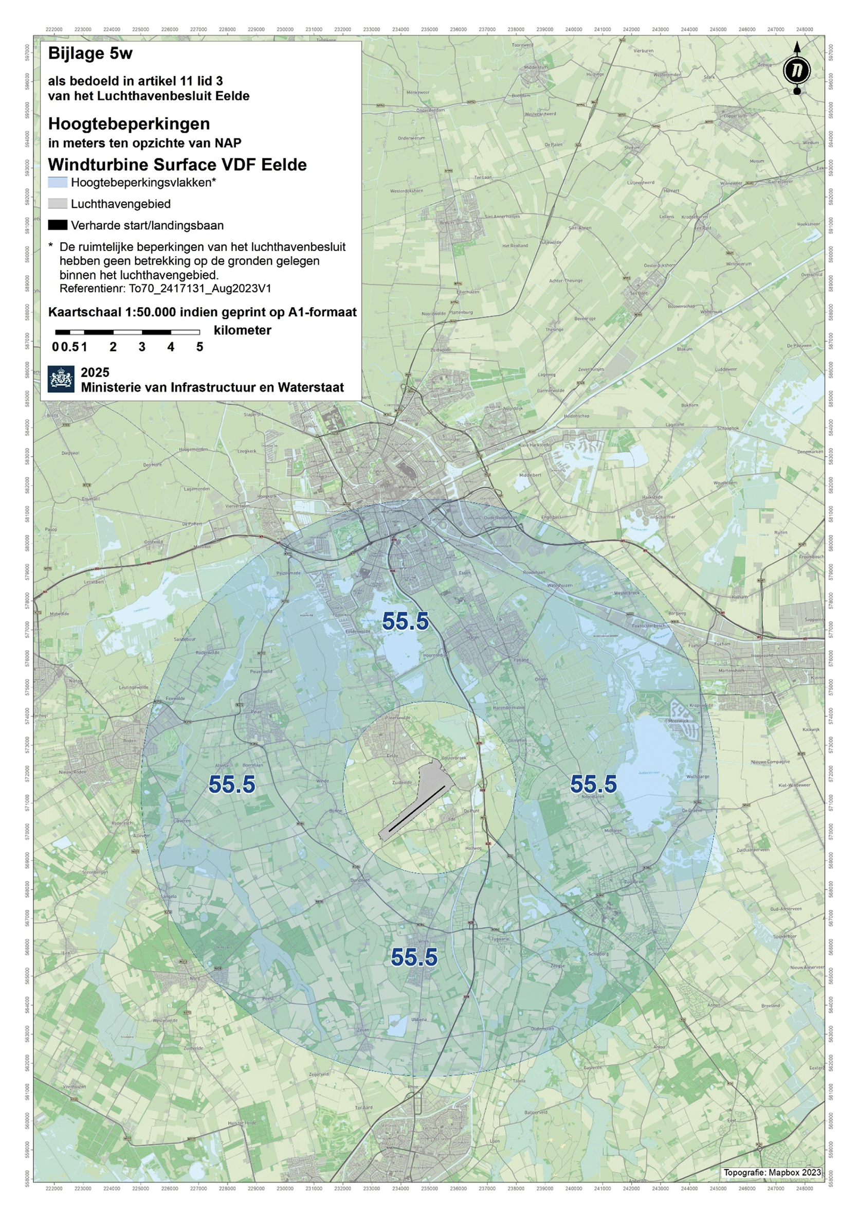 Bijlage 5w als bedoeld in artikel 11, derde lid, van het Luchthavenbesluit Eelde