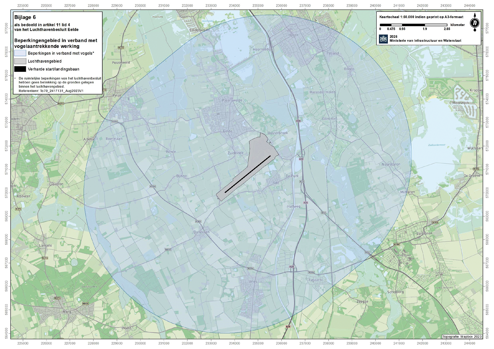 Bijlage 6 als bedoeld in artikel 11, vierde lid, van het Luchthavenbesluit Eelde