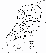 verkleinde afbeelding van Figuur 2.0:  Geografische indeling van de frequentieruimte