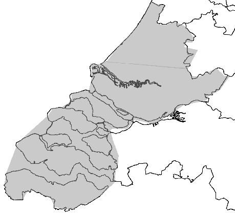 Figuur 2.2: Overzicht frequentieblok 5B, allotments
				23 RM, 23 WE en 23 ZL