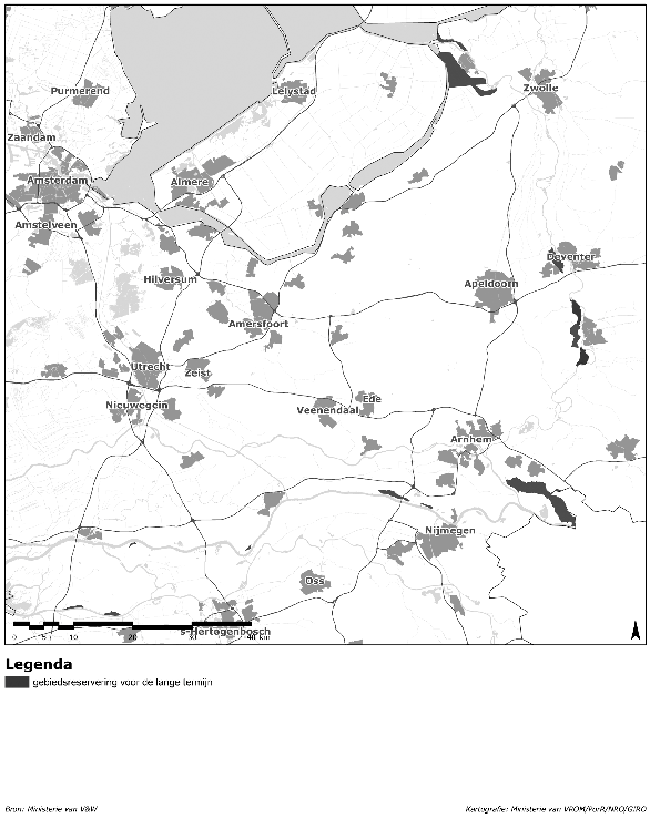 Kaart 4b: gebiedsreservering voor de
              lange termijn
