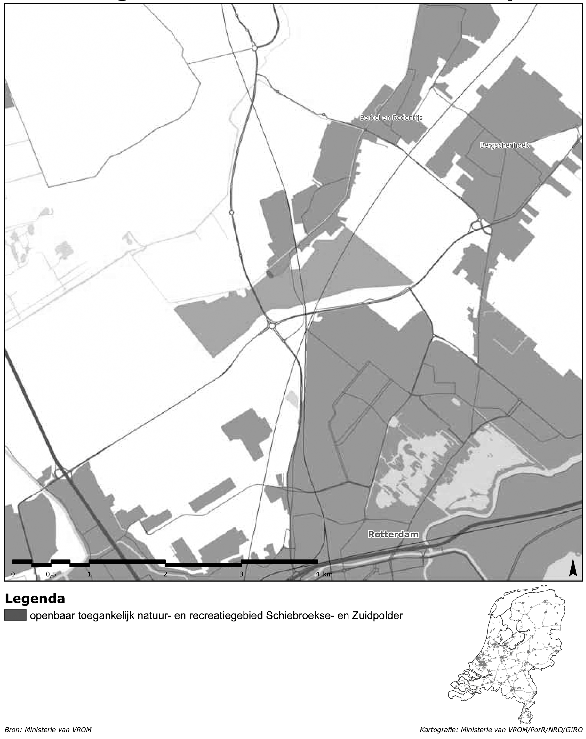Kaart 7e: openbaar toegankelijk natuur-
              en recreatiegebied Schiebroekse- en Zuidpolder