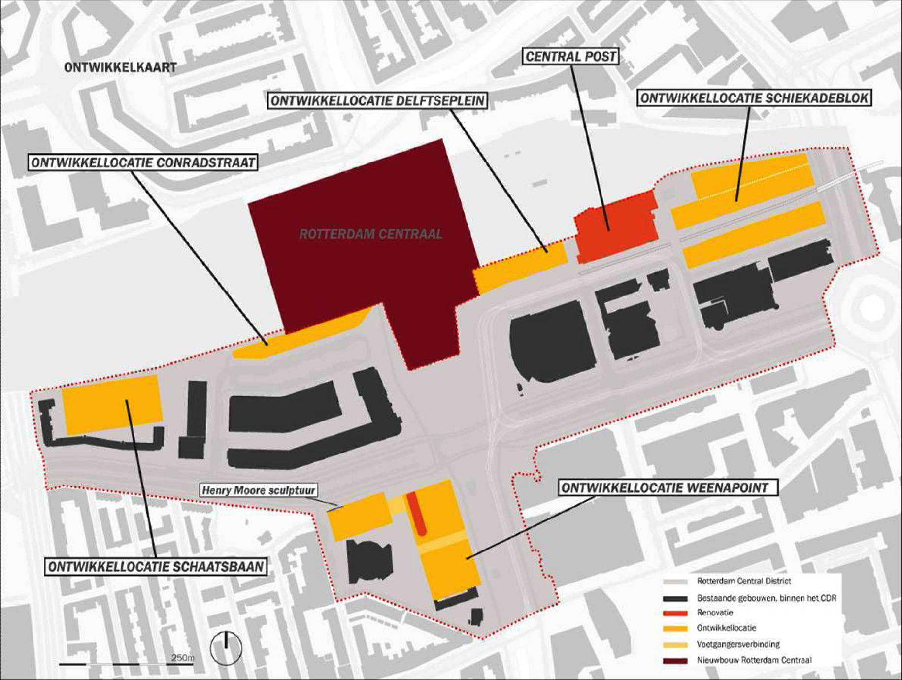 kaart Rotterdam Central District